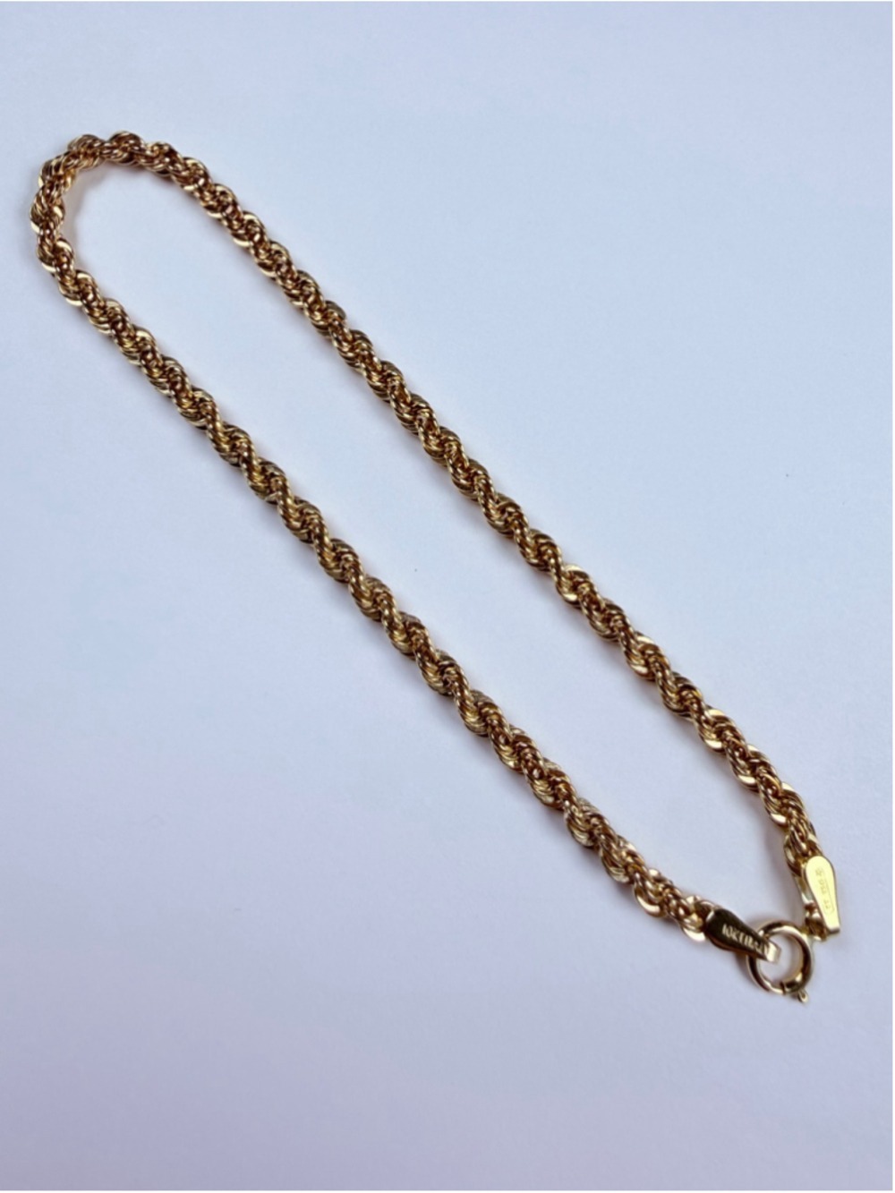 10K Solid Yellow Gold Golden Clef Twisted Rope Chain Bracelet Italy NWT - Picture 4 of 8
